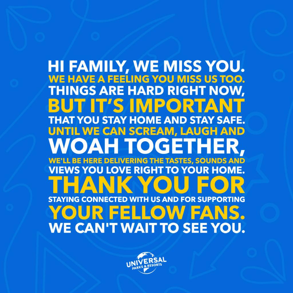 UniStudios's tweet photo. We're all in this together. https://t.co/djtzFCJSHU