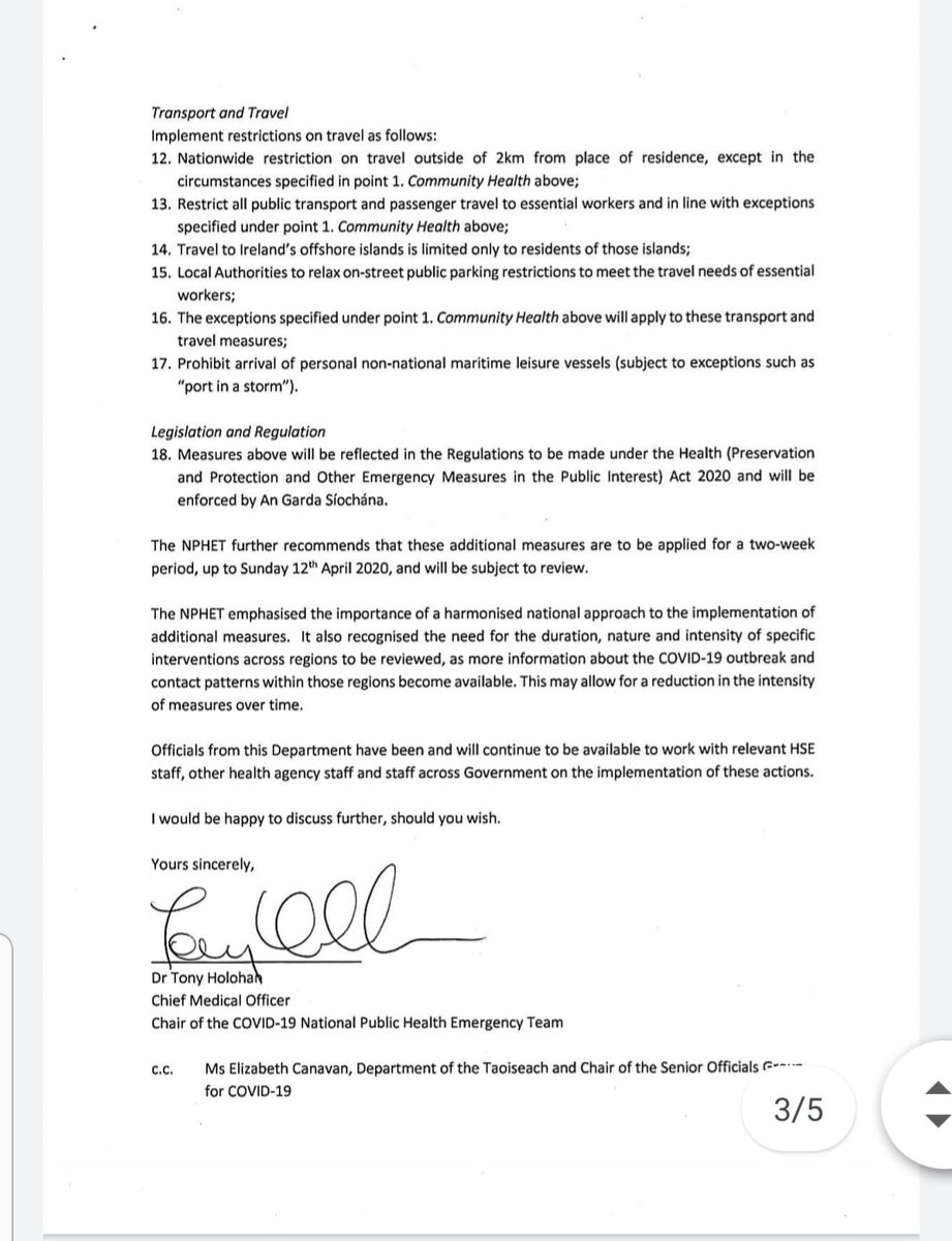 Simon Harris TD (@simonharristd) on Twitter photo You've worked so hard but we all need you to do more for the next two weeks. This will help us save lives. Please see the letter from the <a href="/CMOIreland/">Chief Medical Officer</a> today. #COVID19 <a href="/roinnslainte/">Department of Health</a> <a href="/ronan_glynn/">Dr Ronan Glynn</a> You've worked so hard but we all need you to do more for the next two weeks. This will help us save lives. Please see the letter from the <a href="/CMOIreland/">Chief Medical Officer</a> today. #COVID19 <a href="/roinnslainte/">Department of Health</a> <a href="/ronan_glynn/">Dr Ronan Glynn</a>