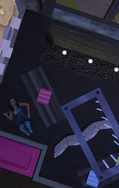 LavishhP's tweet photo. Day 34 of Quarantine: My helpless sim-self, she feels my pain and is in emote boredom, poor doll ended up in the floor!😂🤦🏽‍♀️ @TheSimsMobile  (I over exaggerated the day #) https://t.co/UL07eKgqSp