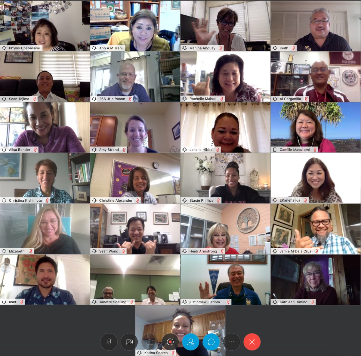 HIDOE808's tweet photo. We are navigating through uncharted waters. One video call included 100+ HIDOE leaders from across the state. Stay tuned as we share stories of innovation, resilience and camaraderie among teachers, students and staff in these unprecedented times.

#HI4PublicEd #PublicSchoolProud https://t.co/3GwieW7ea2