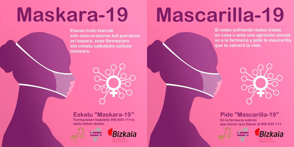 mujconvoz's tweet photo. Si estás sufriendo violencia, pide "Mascarilla 19" en tu farmacia. https://t.co/g5EEBpIlmb