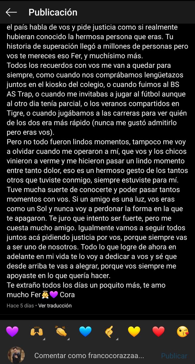 francorazza13's tweet photo. Porque no paro de recordarte, ojalá te lleguen estas palabras donde sea que estés 💜
#JusticiaPorFernando https://t.co/gTt8Z3g7pK