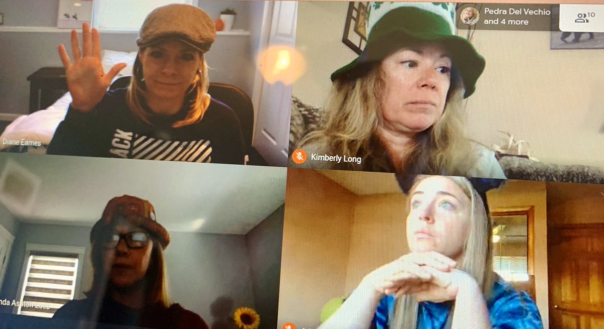 FSComets's tweet photo. Fairmount School Grade Level Meetings!   Crazy Hat Theme!!  Planning for Distance Learning!! @robsanchez23 @ashtonloeb @anibalgaliana @HPSComets  #fairmountstrong #cometstrong https://t.co/AkY9MWaKCH