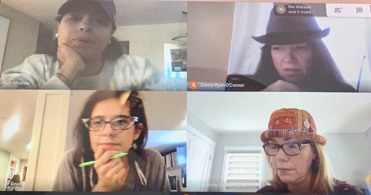FSComets's tweet photo. Fairmount School Grade Level Meetings!   Crazy Hat Theme!!  Planning for Distance Learning!! @robsanchez23 @ashtonloeb @anibalgaliana @HPSComets  #fairmountstrong #cometstrong https://t.co/AkY9MWaKCH
