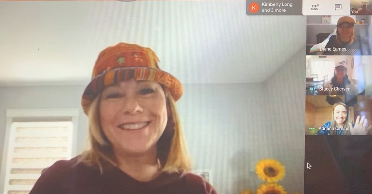 FSComets's tweet photo. Fairmount School Grade Level Meetings!   Crazy Hat Theme!!  Planning for Distance Learning!! @robsanchez23 @ashtonloeb @anibalgaliana @HPSComets  #fairmountstrong #cometstrong https://t.co/AkY9MWaKCH