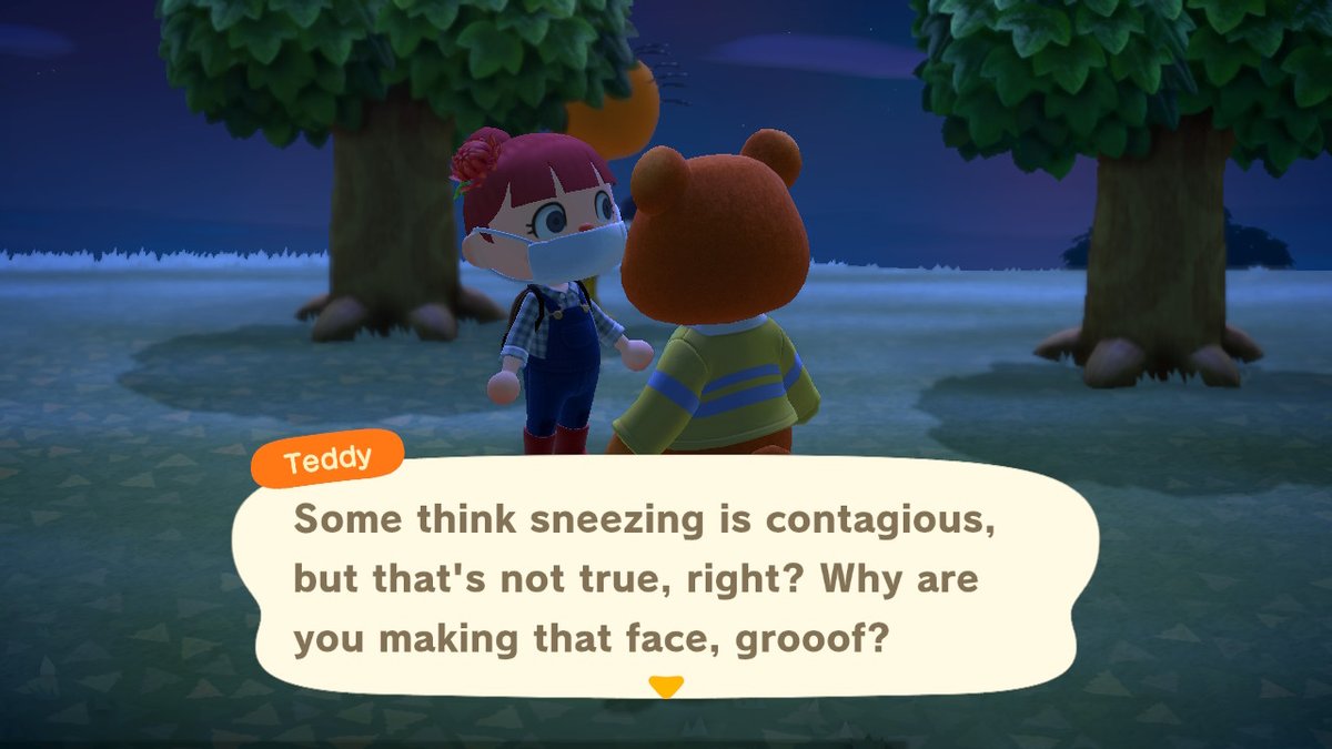 LanttuLaura's tweet photo. Uh oh, did he just gave me a flue? #AnimalCrossing #ACNH #NintendoSwitch https://t.co/yRUCCmPLYk