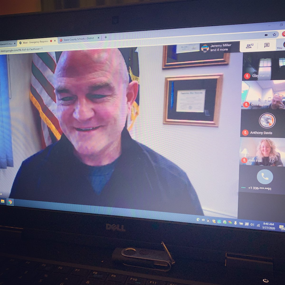 DavieCountySch's tweet photo. Your Davie County Schools Emergency Response team meets regularly (virtually) to keep each other up-to-date and on point, with representation from around the district. We have an active system in place to serve our Davie County families! #experiencedavie #DCSCares https://t.co/xq8PMJaS49
