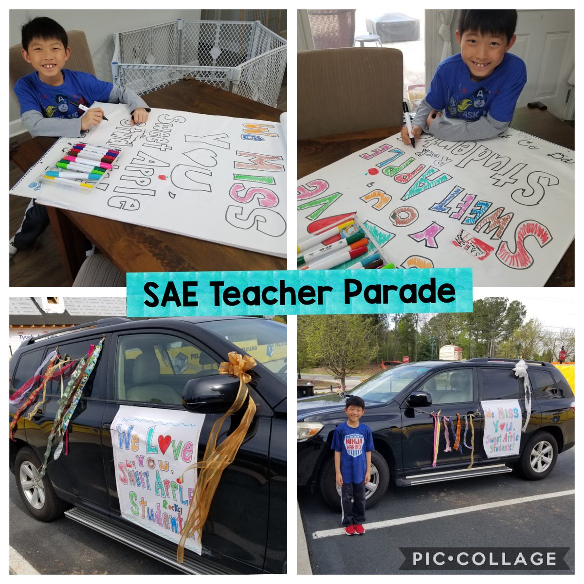 Jenn Lee (@lee_5thgrade) on Twitter photo Lincoln and I had a lot of fun participating in Teacher Parade. He helped me make signs and was super excited to see his friends/SAE students. But I was so sad that we didn't get to see all my students.😭
<a href="/andylallison/">Andy L. Allison</a> <a href="/MrsAlhadeff/">Karin Alhadeff</a> @CassieM72492888 <a href="/SweetAppleES/">Sweet Apple Elem</a> Lincoln and I had a lot of fun participating in Teacher Parade. He helped me make signs and was super excited to see his friends/SAE students. But I was so sad that we didn't get to see all my students.😭
<a href="/andylallison/">Andy L. Allison</a> <a href="/MrsAlhadeff/">Karin Alhadeff</a> @CassieM72492888 <a href="/SweetAppleES/">Sweet Apple Elem</a>
