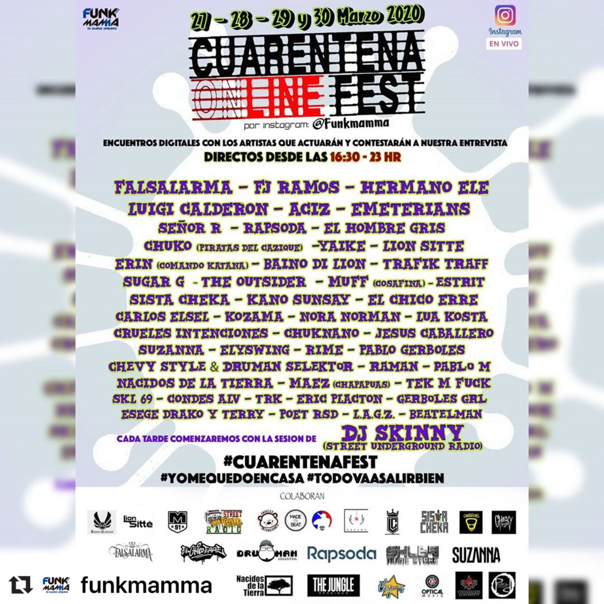 OpticalMusic's tweet photo. Nuestro artista @LuigiCalderon transmite por el Instagram @funkmamma Domingo 29 de marzo 4:30 de la tarde colombia 🇨🇴 22:30 hora España 🇪🇸
#QUEDATEENCASA #Opticalmusic #Yomequedoencasa #yomequedoencasafestival #cuarentena #covid19 #nonosmoveran #confinamiento #luigicalderon https://t.co/Q0S1q9ni2X
