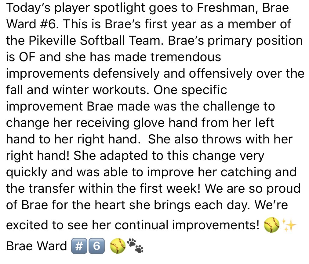 PikevilleSball's tweet photo. Brae Ward #6 https://t.co/kY7qPZmKbA