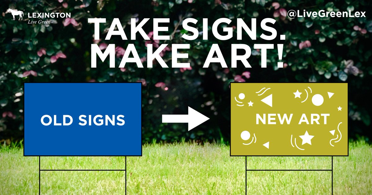 livegreenlex's tweet photo. Need something creative to do? Take one of our reusable signs and transform it into art for your neighbors to enjoy from a safe distance!

Signs and stakes at the following locations, while supplies last: @jrws, @LuciasEmporium, @blakeeames, Third Street Stuff &amp; Coffee, @uuclex https://t.co/mHI2khhjoM