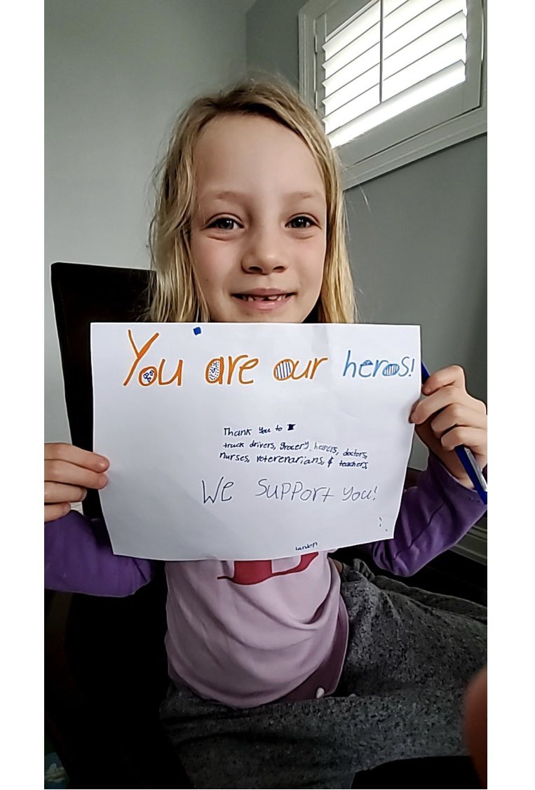 109burleyAM's tweet photo. Today’s “Friday Kindness Challenge” was to create a sign to honor and thank those who are helping and supporting us. @BurleySchool ❤️ #KindnessMatters https://t.co/a9xsT2p4Ry