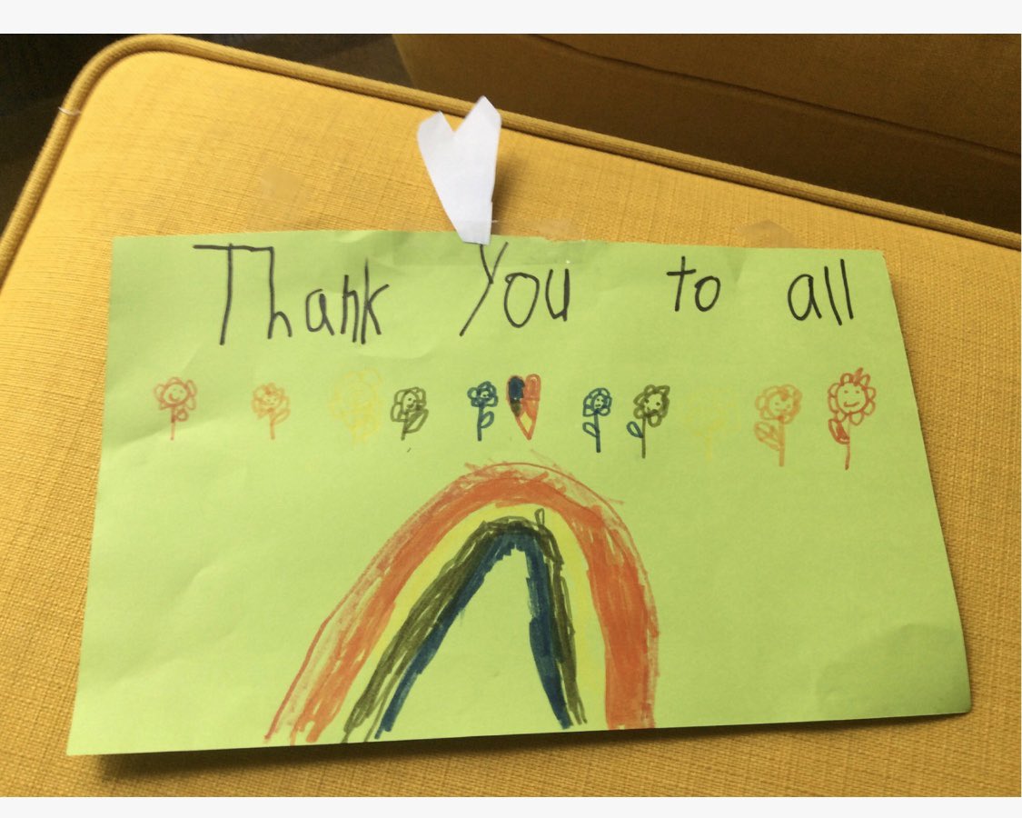109burleyAM's tweet photo. Today’s “Friday Kindness Challenge” was to create a sign to honor and thank those who are helping and supporting us. @BurleySchool ❤️ #KindnessMatters https://t.co/a9xsT2p4Ry