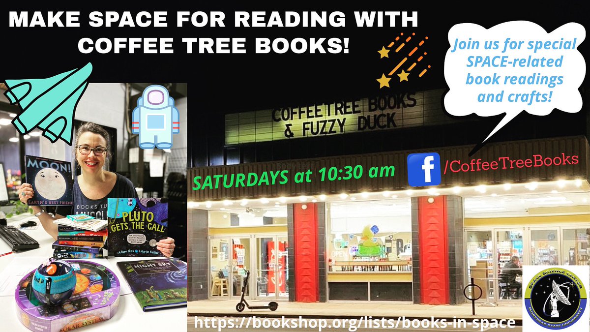 MSUSpaceScience's tweet photo. If your young readers are joining us tomorrow morning for our very 1st Make SPACE for Reading With @coffeetreebooks event, you will need the materials listed on our event page. Hope you can join us! 

https://t.co/XXmLlOUZJc

#healthyathome #TeamKY #TogetherKY #Patriot #DoScience https://t.co/lz1ysEWJnv