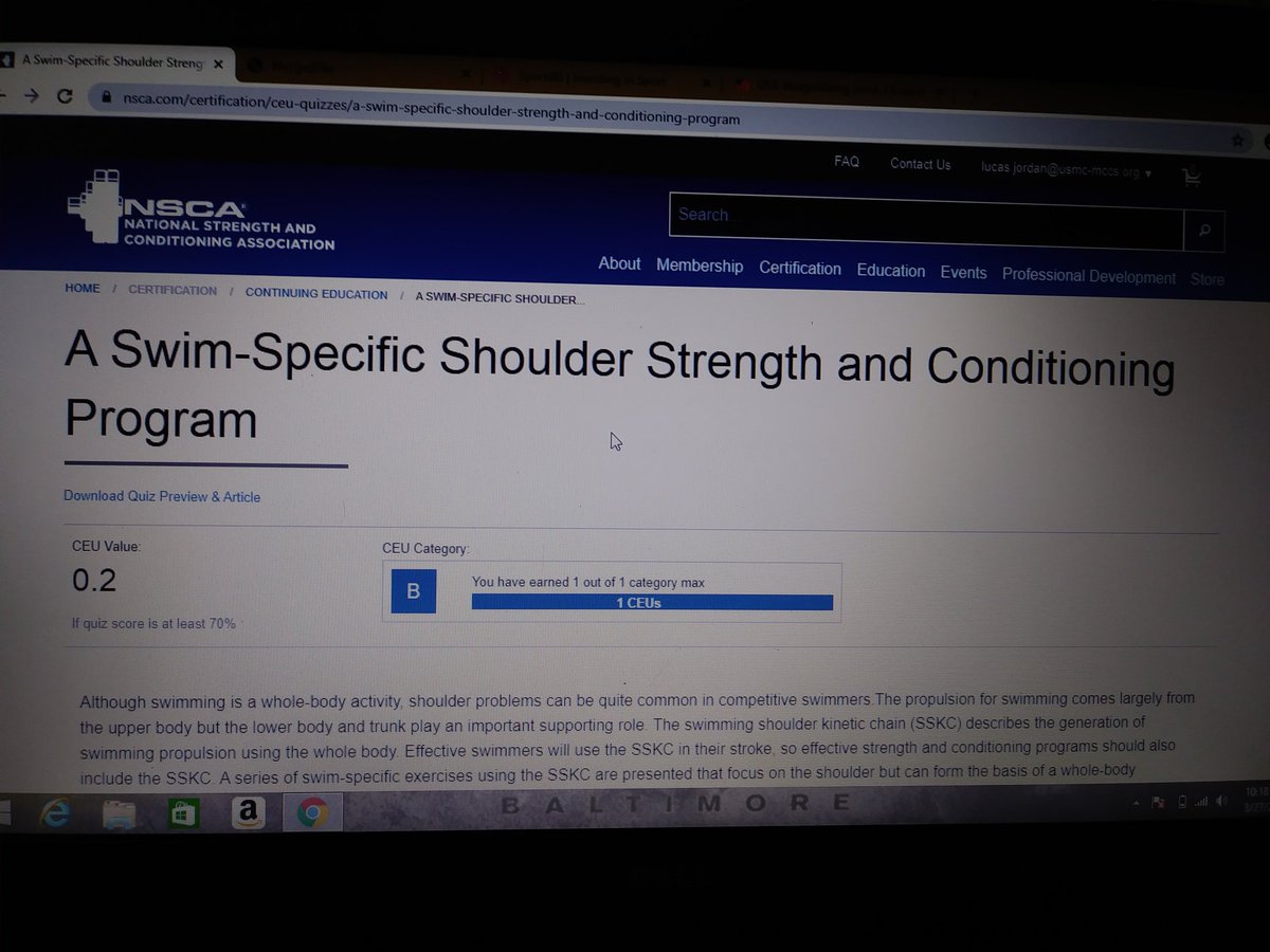 LJordan0926's tweet photo. Getting my CEC's through the NSCA. Love this association. #nsca #cscscec https://t.co/4D4MVrmC5Y