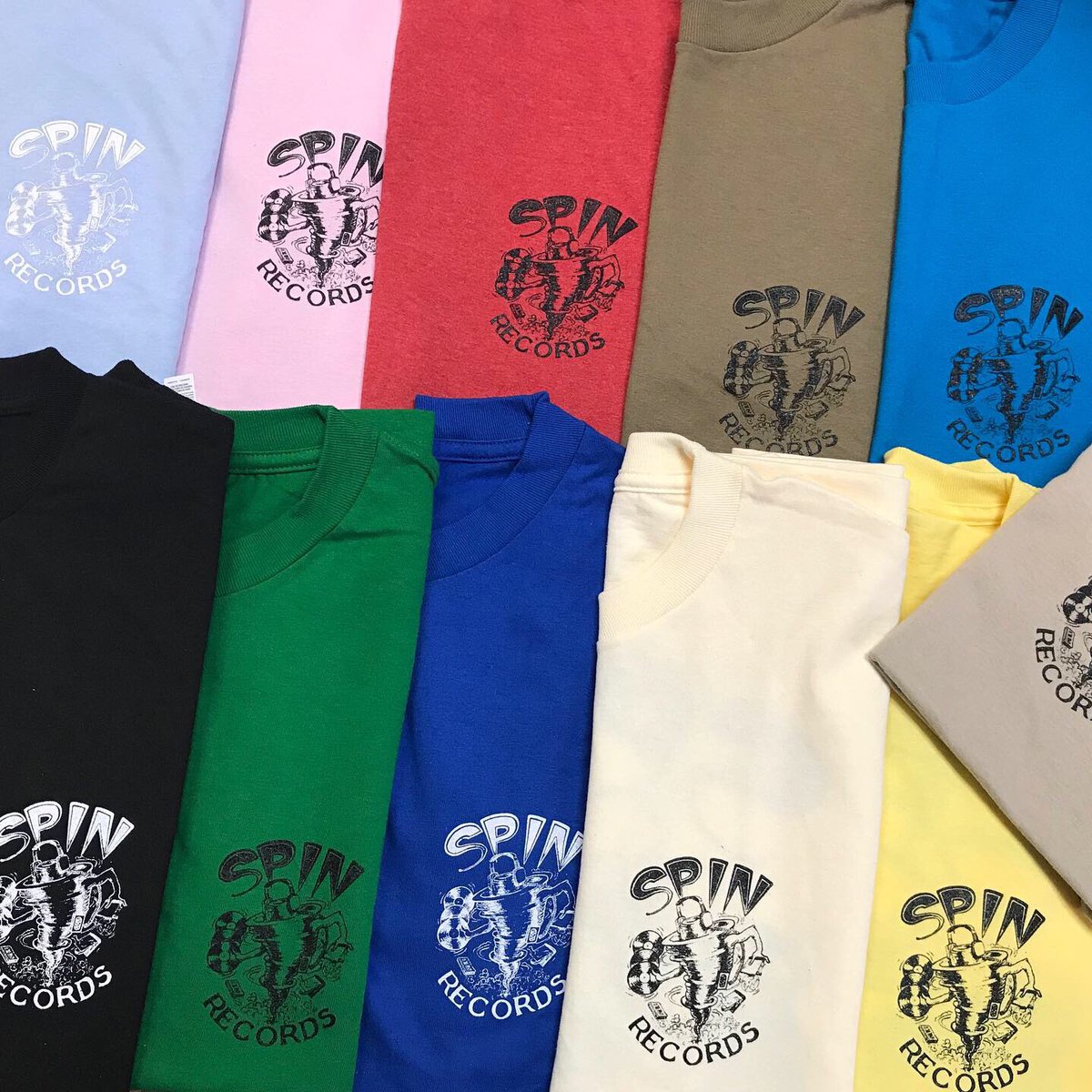 spinrecords's tweet photo. Spin T-Shirts &amp; Jerseys back in stock. Taking MAIL orders! Send us a DM or try calling the store. We have a variety of colors and sizes in stock T-Shirts $8 &amp; Jerseys $12 Please contact for shipping prices. **Store pickup is possible with advance payment. #Vinyl #RecordStore https://t.co/cGyoRP8DEv