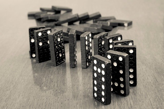 annvandersteel's tweet photo. Dominos: 
Trump took over The Fed today
Gold will go to $70k/Oz and debt will be eliminated. 
IRS to fall next and we move to a consumption tax. 
What’s the over and under that we don’t have to pay our 2019 tax bill that’s already pushed to July because of #WuFlu? https://t.co/EgBHf2ATwl