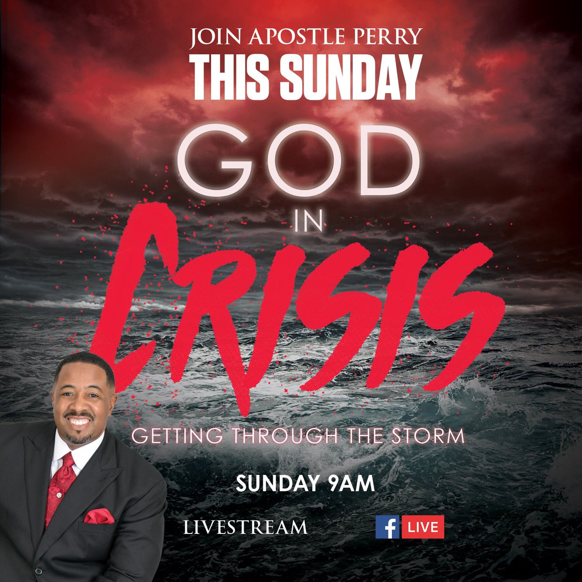 DrCharlesPerry's tweet photo. Make plans to join us ONLINE this Sunday at 9am CST as Apostle Charles E. Perry, Jr. continues the powerful lesson, “God in Crisis”. Watch on Twitter: https://t.co/em8koG2b2Y https://t.co/1cF9RWUnUE