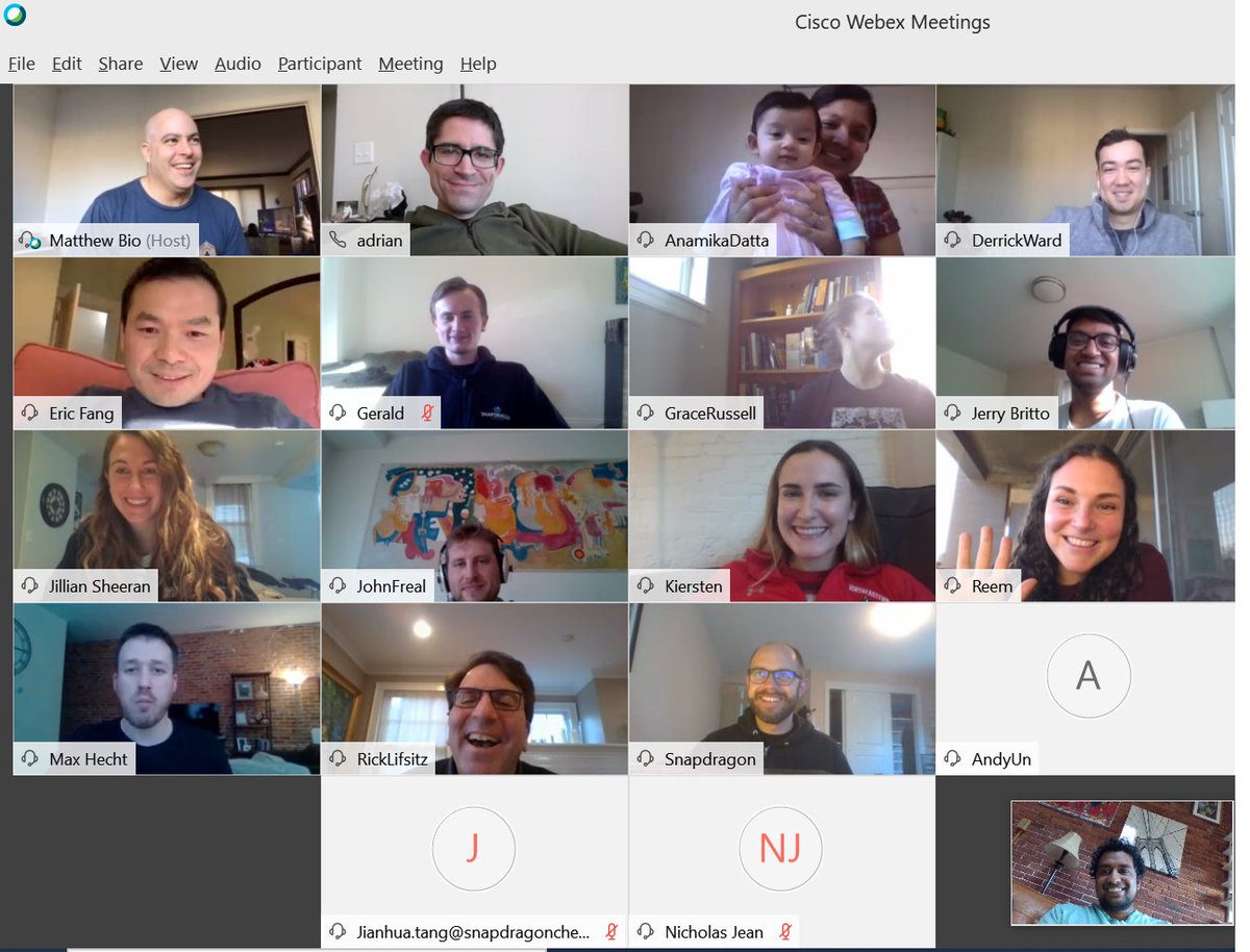 <a href="/SnapdragonChem/">SnapdragonChem</a> Virtual  #HappyHour! Connecting with each other during the MA #StayAtHome. Hope you and you family staying safe! During this difficult time take time and reach out to your family and friends. #FlattenTheCurve  #WashYourHands #SocialDistanacing #COVID19 #FLOW  ~ DP