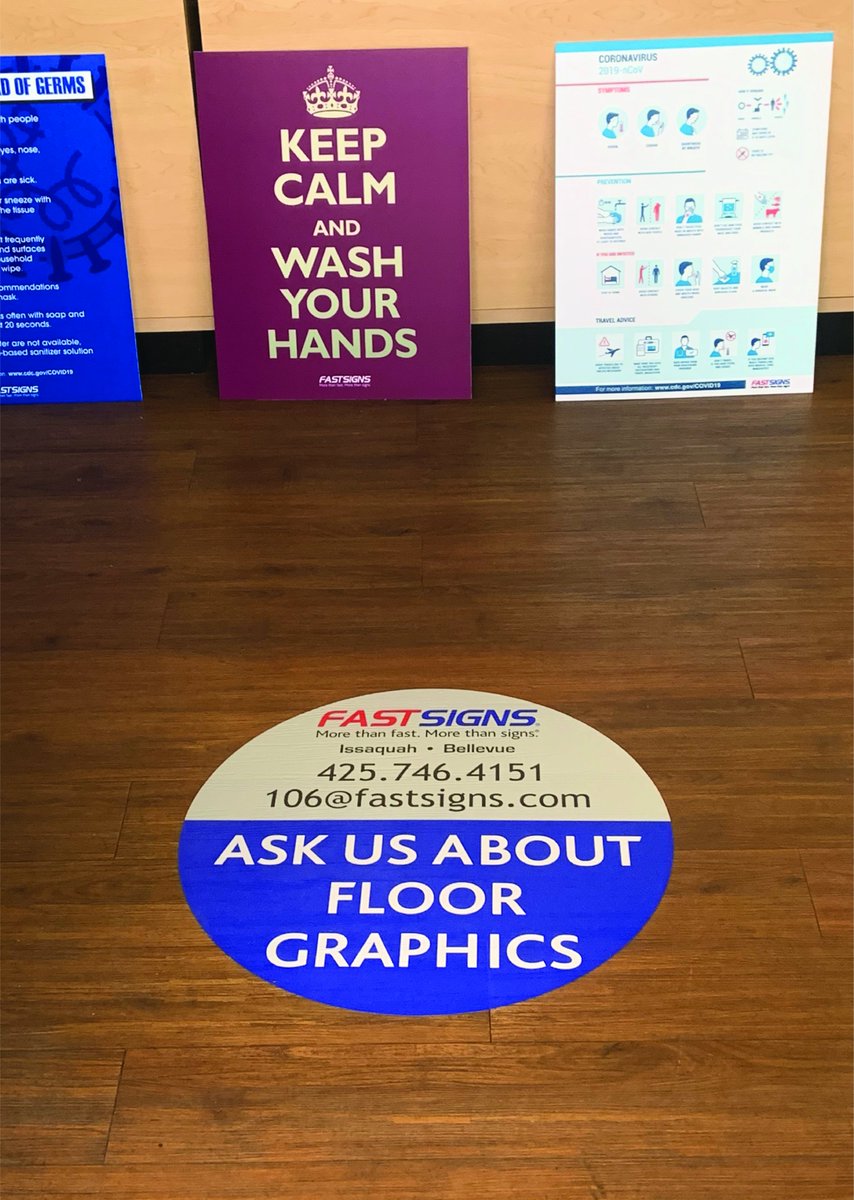 Line control graphics are an essential tool in fighting the spread of COVID-19. Call or email Fastsigns of Bellevue/Issaquah for all of your social distancing signage needs. #FlattenTheCurve #SocialDistancing #customsignage #fastsigns