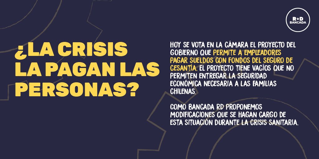 LatorreJI's tweet photo. 📢Permitir a empleador★s pagar sueldos con fondos del seguro de cesantía, es traspasar el costo de la crisis a las y los trabajadores. Además, esta iniciativa dejaría fuera al 50% del total de la fuerza laboral. Hay más opciones, el esfuerzo debe ser mucho mayor. #RDPropone 👇🏽 https://t.co/NfWDx2UFHW