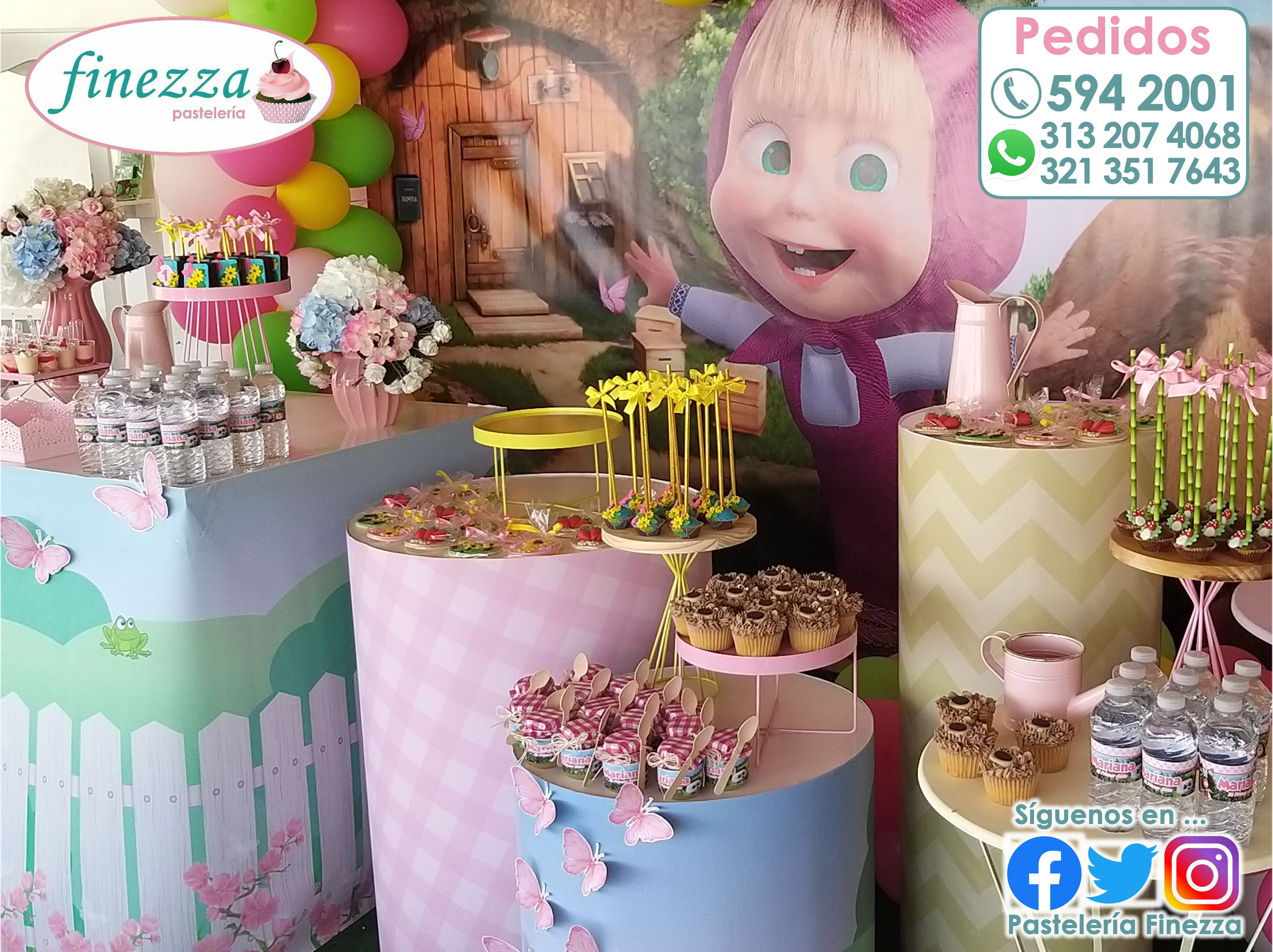 Seguid así Recoger hojas cable Ο χρήστης Pastelería Finezza στο Twitter: "Temática Masha y el Oso! Ponqué  y Mesa Dulce para tu Celebración! #PasteleriaFinezza #CelebraConFinezza  #MashaYElOso #Masha #Oso #Ponque #Torta #MesaDulce #Cupcakes #Galletas  #CakePops #DulcesShots ...