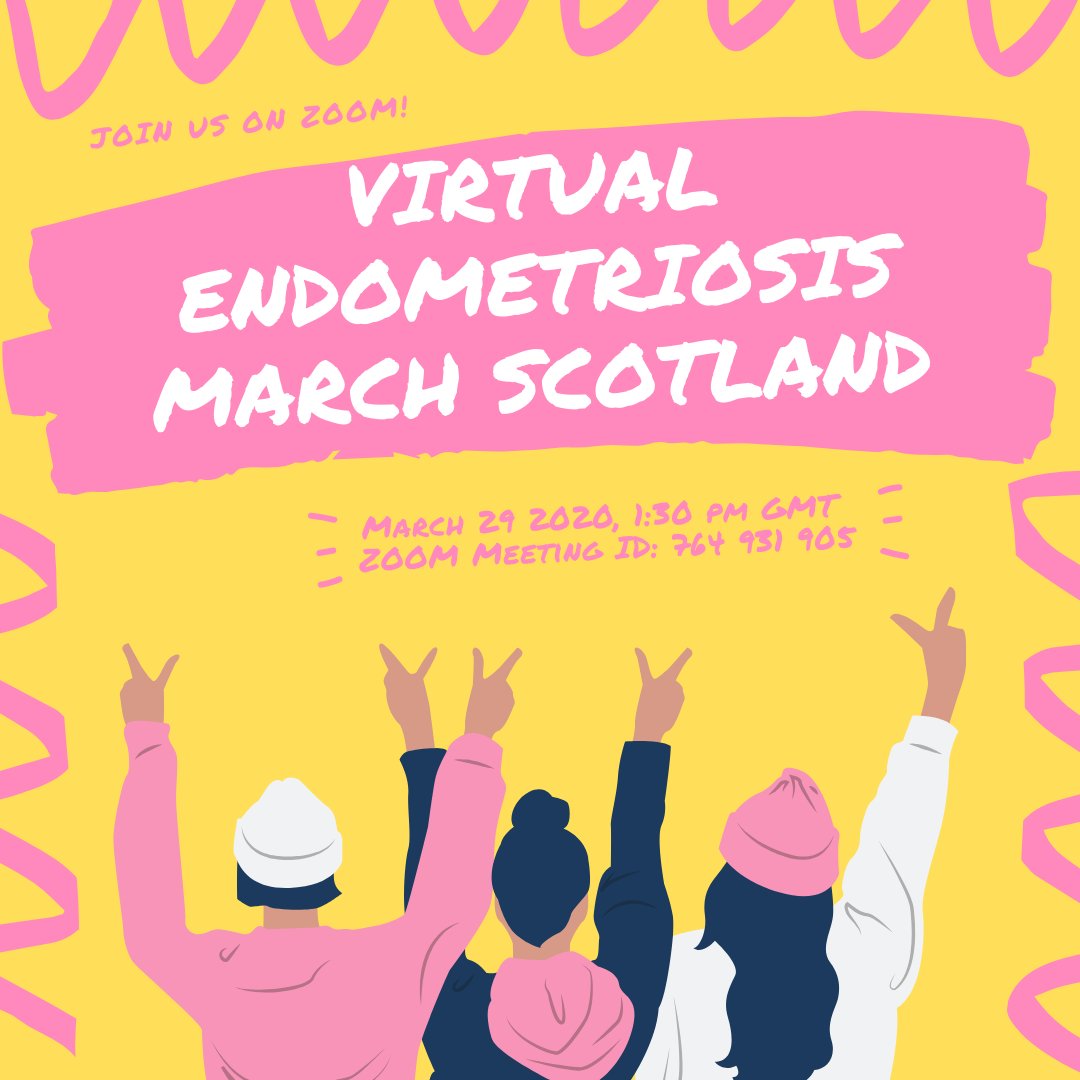 EndomarchG's tweet photo. Join us Sunday 29th March for our Virtual #EndoMarchScotland2020 @1330 hours on Zoom (download app free and ID No is below)
#1in10 #EndoMarch2020 #goyellowforendo #findacure #endometriosis #shinealight
💛💛💛💛💛
Wear something yellow and let all the pets and family join in too https://t.co/upioIxp4CU