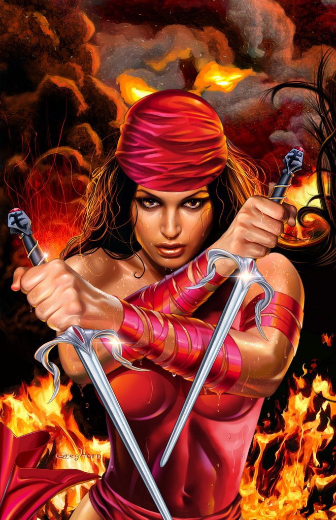 Day 27: ELEKTRA NATCHIOS! The lethal scarlet assassin. Daredevil's most fearsome enemy as well as his former lover and most renowned as being the greatest assassin in the world. Played masterfully by  @ElodieYung!  #WomensHistoryMonth