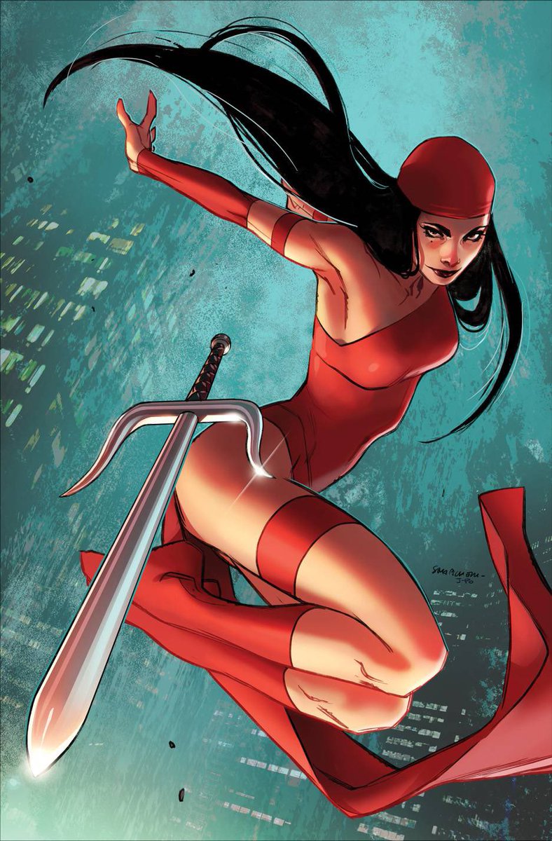 Day 27: ELEKTRA NATCHIOS! The lethal scarlet assassin. Daredevil's most fearsome enemy as well as his former lover and most renowned as being the greatest assassin in the world. Played masterfully by  @ElodieYung!  #WomensHistoryMonth