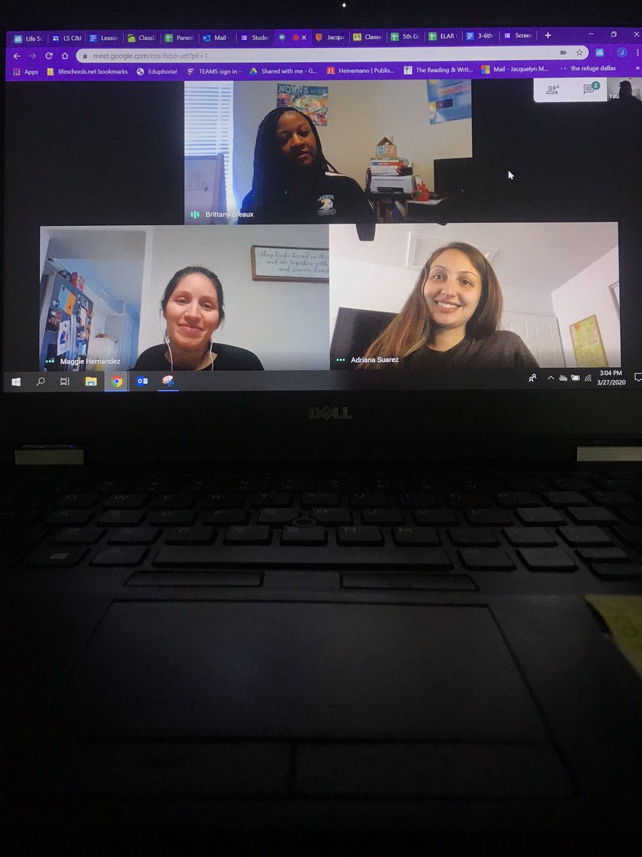 Jacqmait's tweet photo. Impromptu vertical PLC ! 👍🏼 we got this! @Life_Eagles @lifeschools #VirtualSpiritWeek #ELAR https://t.co/ntvgbrT2kl