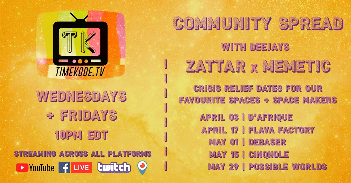 timekodemusic's tweet photo. TK's broadcasting through the pandemic w/ special dates to raise it up for community spaces and space makers during this trying time. Rock with us and if you can afford it, consider being extra generous on those nights!! #Communityspread #Livestream #Relief #Resilience #OTTAWA https://t.co/pcpSSPFkAB