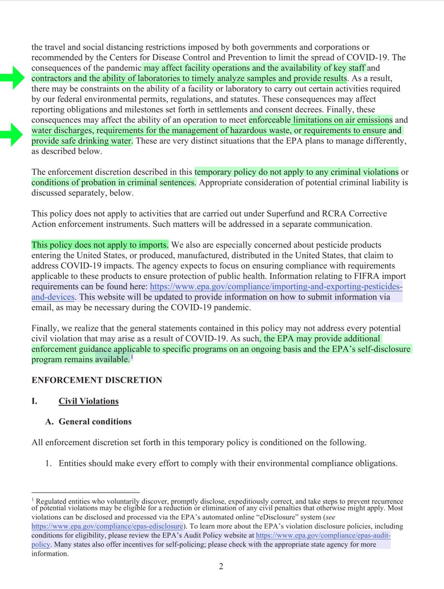 Jesus. Forking. CHRISTThis is fucking INSANE“...enforceable limitations on air emissions and water discharges, requirements for the management of hazardous waste, or requirements to ensure and provide safe drinking water..