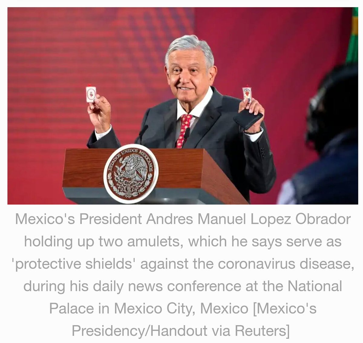 UtuNaUzalendoKE's tweet photo. All clueless but populist idiots in power across the planet are behaving the same. They are denying the Corona virus pandemic. Trump in the US, Bolsonaro in Brazil, Obrador in Mexico, #Muthamaki in Kenya to mention but a few. Obrador goes even further in expressing his idiocy👇 https://t.co/idaMUAzfLK
