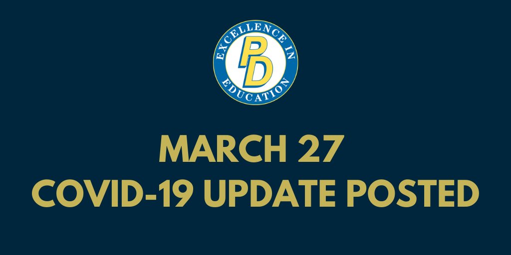 IT IS CRUCIAL that you are prepared for Monday's launch of virtual learning.  Get info at pdsd.org/coronavirus20 or check today's email. Thank you for visiting the COVID section of our website for all the information you need to navigate this unique situation.