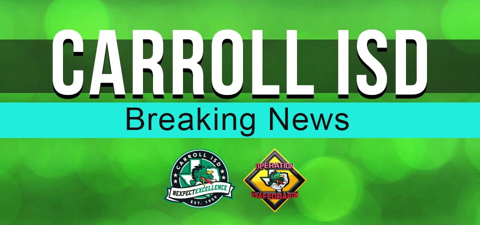 Carrollisd's tweet photo. After consulting with Tarrant County Health officials, Carroll ISD is joining area school districts in extending our emergency closure. Carroll ISD facilities will be closed through April 17 to help prevent the spread of COVID-19. Online learning and meal delivery will continue. https://t.co/FWmb3paRVn