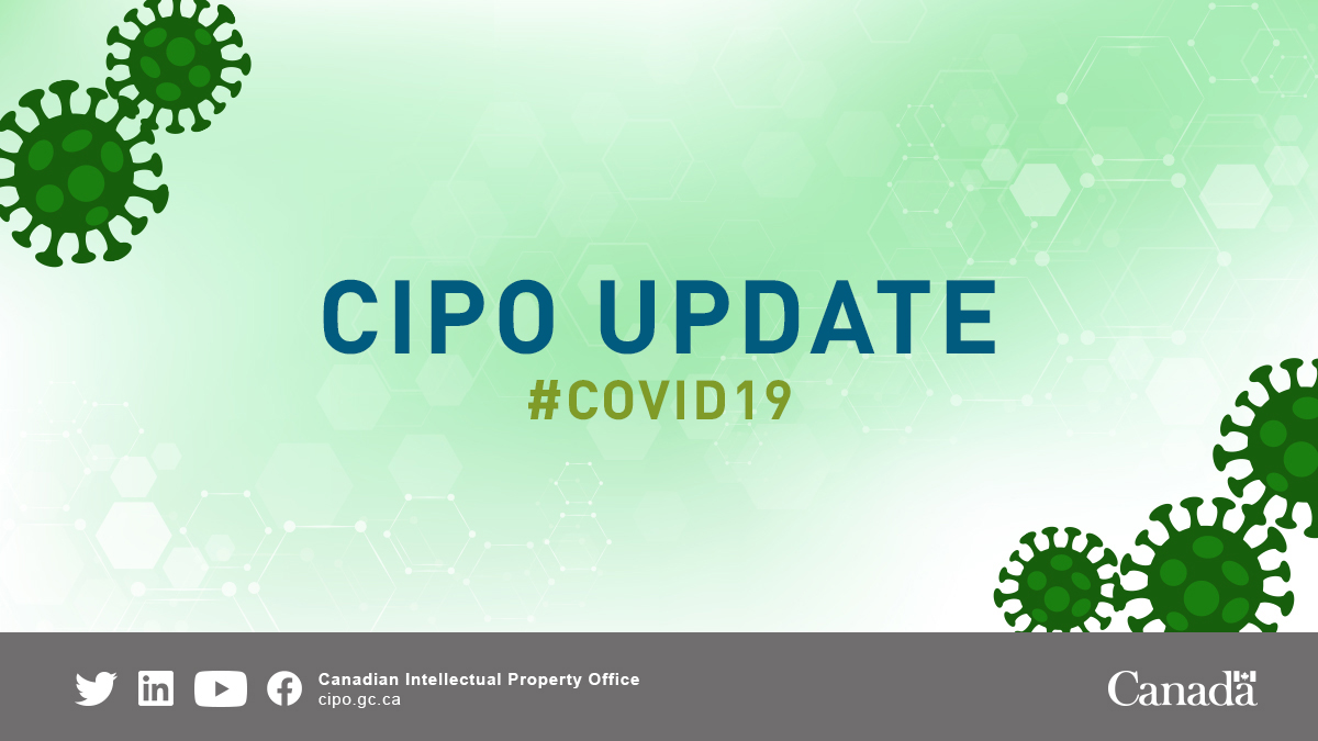 CIPO_Canada's tweet photo. Designated days have now been extended. Learn more: https://t.co/mecI5xc7EI #COVID19 https://t.co/89H3VnCKdE