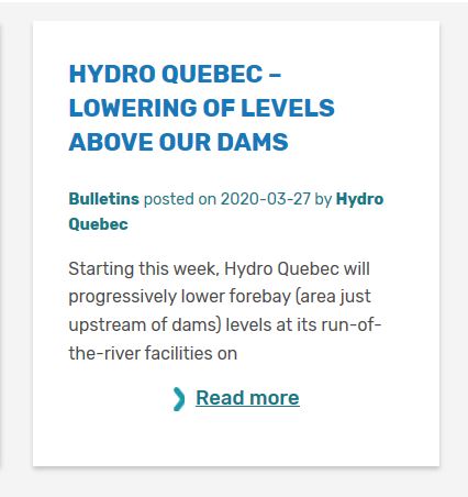 Orrpb On Twitter Hydro Quebec Will Lower Progressively The Water Level Upstream Of Its Carillon Dam And Elsewhere Over The Next Few Days Check Out Our Latest News Webpage For The Bulletin Published
