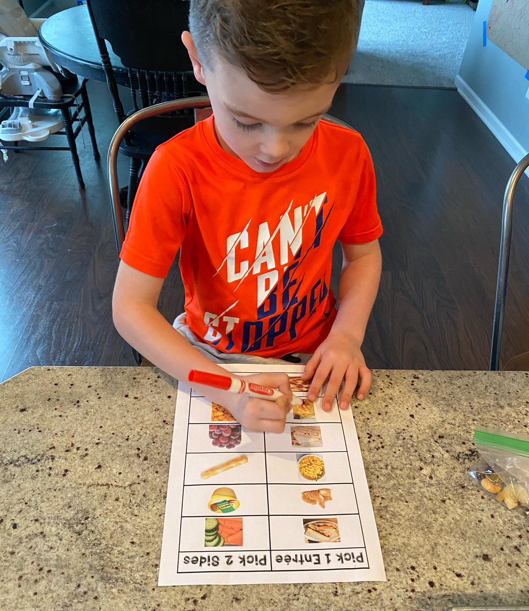 Daniel1Teach's tweet photo. This week the Daniel Diner opened for breakfast and lunch!!

It’s turned something simple into something both boys get excited for [me too]!!

We work on choices, adding, counting money, his address, writing his name and restaurant manners!!

🧇🍳🥪🍕

#TryingtoKeepitFun https://t.co/KKTRb4Bobg