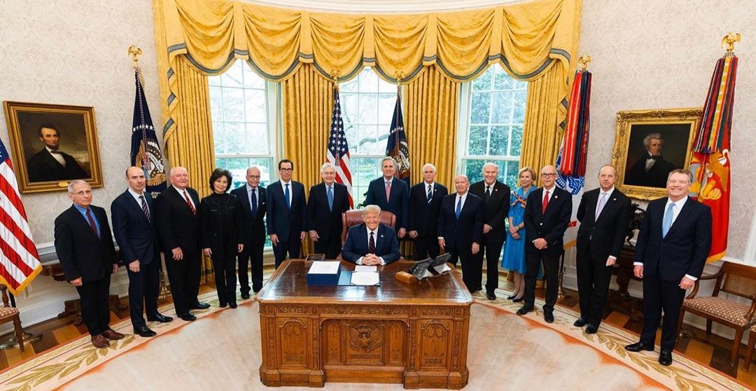 1. No Democrats were allowed to attend the coronavirus signing by order of the White House.

2. No social distancing was practiced at the bill signing. 

3. No president has ever been so petty and incompetent in a time of crisis.