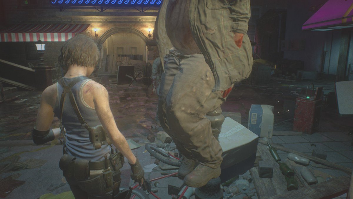 funkadelichika's tweet image. Hah insult me when I die #RE3RemakeDemo ? I break your zombie.