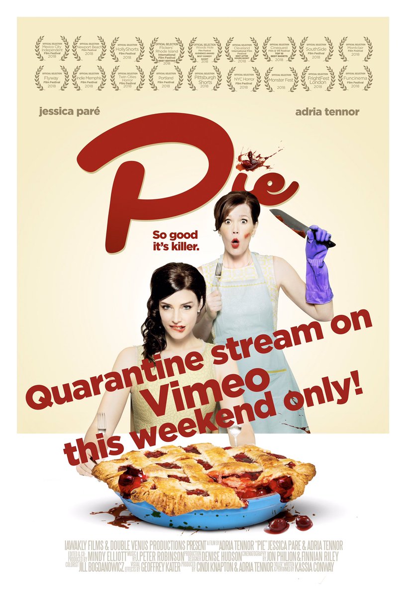 adriatennor's tweet photo. https://t.co/tBdwe1xrYh

@piethemovie
=streaming on
@Vimeo
thru Sunday “Carol invites Annette (Jessica Paré) over for homemade pie and after much prodding divulges its special secret and scandhalous ingredient. It’s Sweeney Todd meets Thelma &amp; Louise via Stepford, CT.” 11mins https://t.co/9zpoADRyts