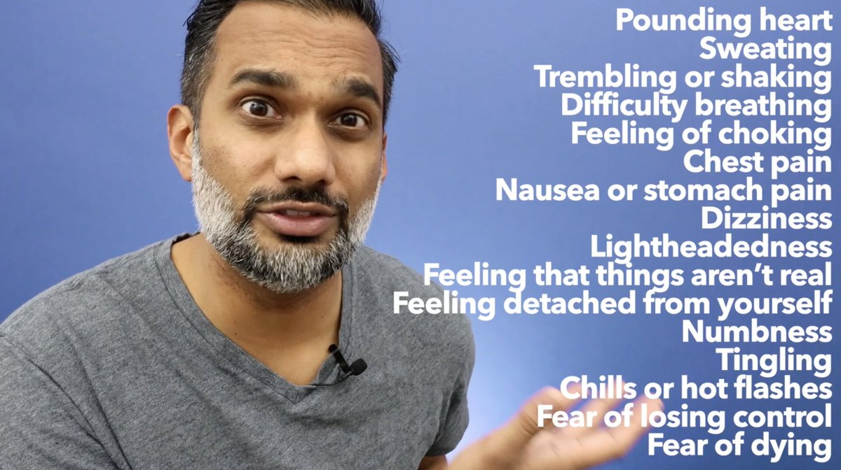 Therapists are getting reports of an increase in panic attacks during this pandemic. 

What is a panic attack? It's a sudden rise in 4 or more of these symptoms 👇🏽

Panic attacks are treatable. Here's an introduction on what you can do to stop them: youtu.be/GTwTpXINW7I