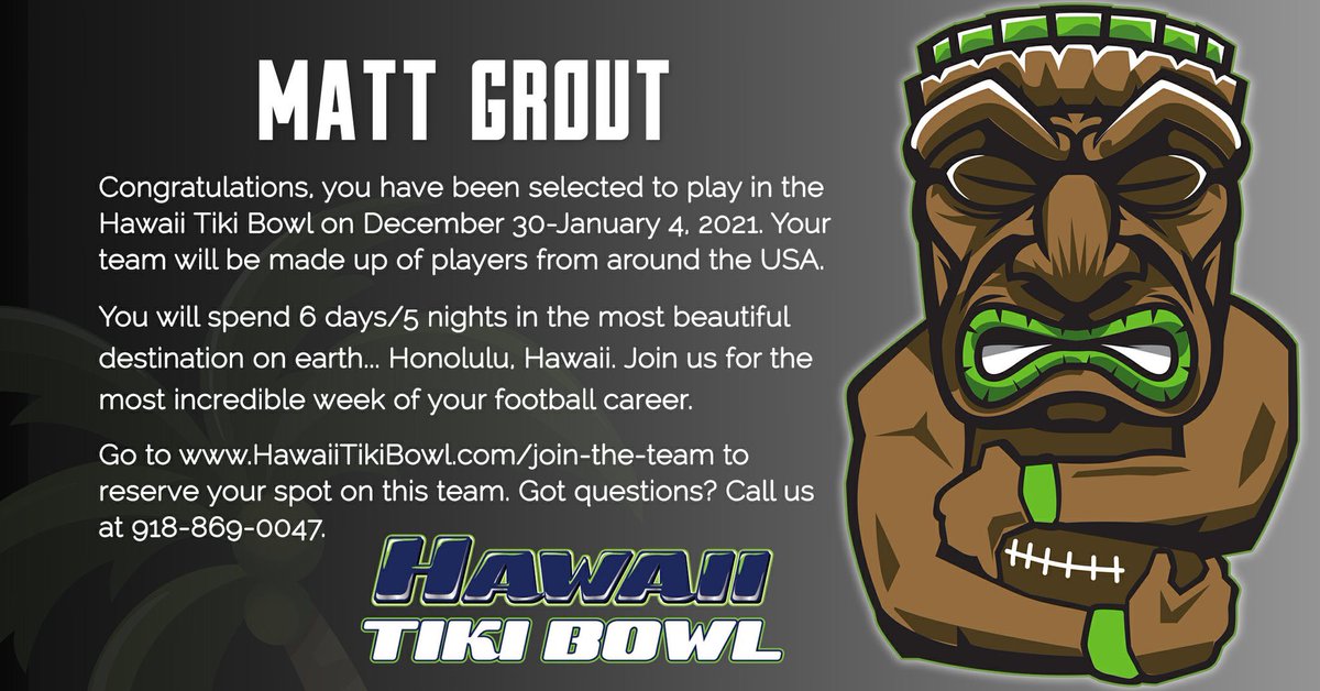 Super excited to announce I have been selected to play in the Hawaii Tiki Bowl. <a href="/SixZeroScout/">Six Zero Recruiting</a> <a href="/HawaiiTikiBowl/">Hawaii Tiki Bowl</a> <a href="/SixZeroAcademy/">Coach Matt McChesney</a> <a href="/football_castle/">Castle View Football</a>