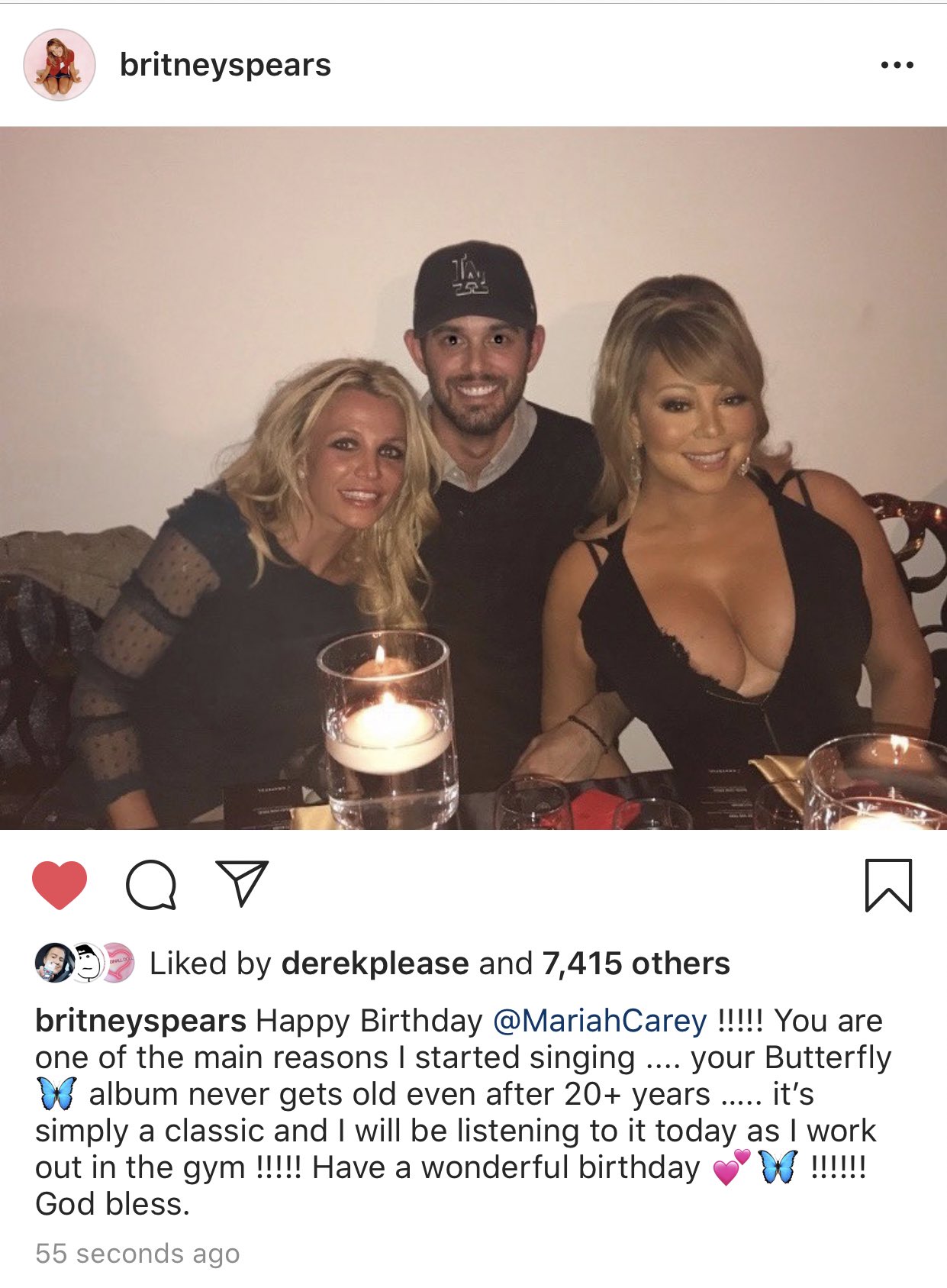 Britney wishing Mariah Carey happy birthday   