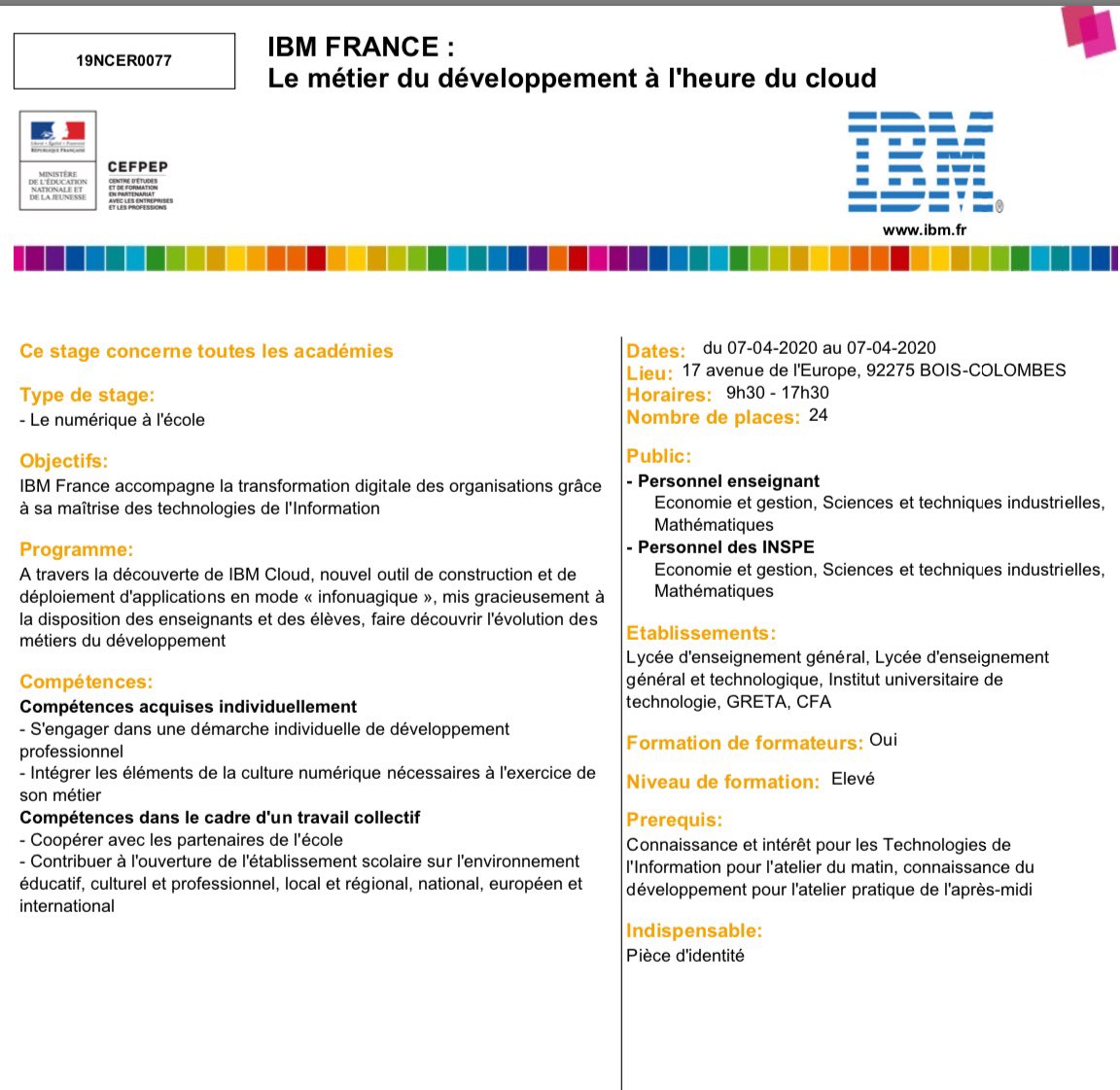 VBlancV's tweet photo. 🙏 @JLPierrel d’avoir transformé avec les équipes @IBM_France @EricDaubie
cette journée du 24 mars prévue chez IBM en journée de formation à distance. 
👉Prochaine formation #CEFPEP @IBM_France 
le 7 avril «Le métier du développement à l’heure du cloud » @EdouardGeffray https://t.co/eX0Npt7bxe
