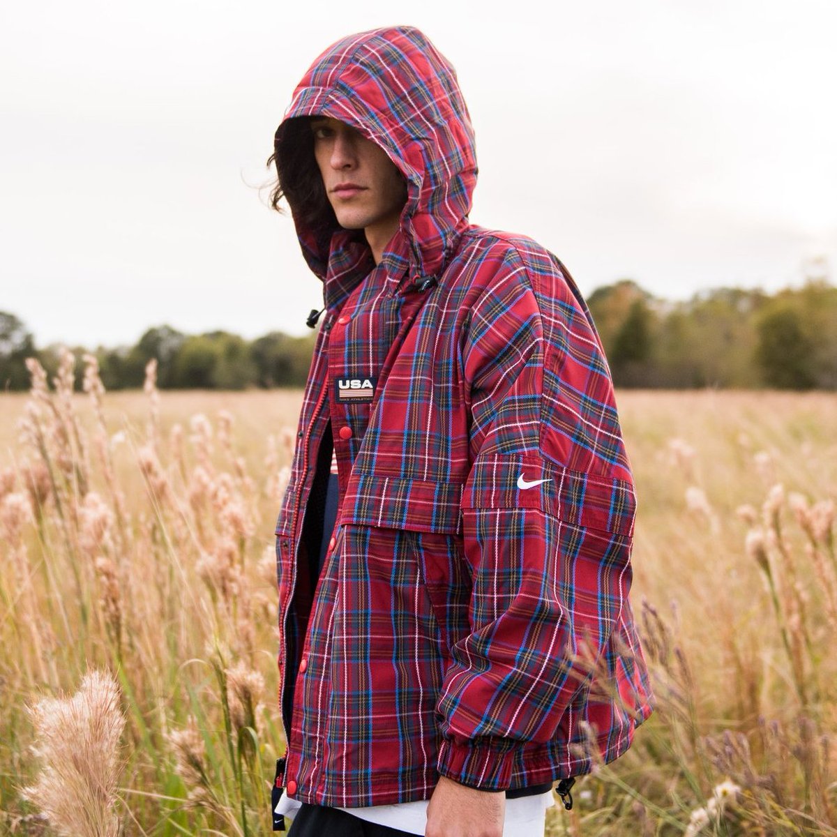 nike plaid jacket