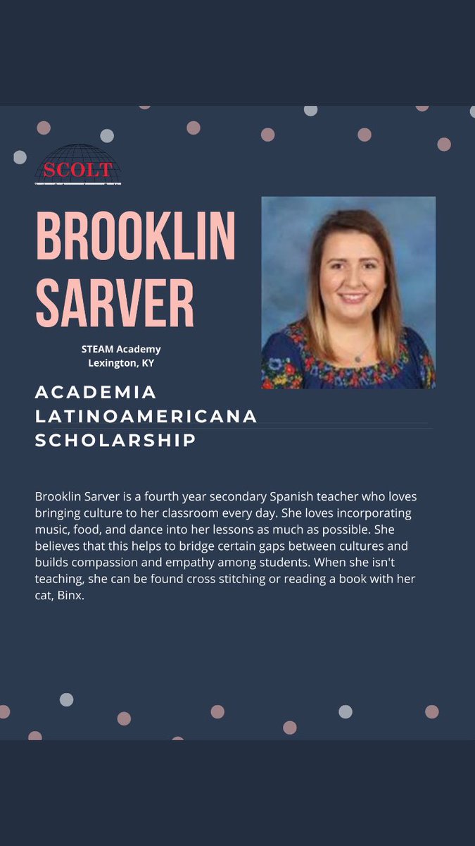 DrCFlores_STEAM's tweet photo. Congrats to @STEAMhigh Spanish teacher @senoritasarver. A great representative of @_SCOLT_ and @FCPSKY. #worldlanguagesmatter #worldlanguageeducation https://t.co/f4cbjfuouP