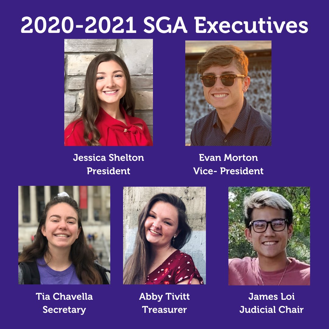 Give a warm welcome to your new SGA executive council. They can’t wait to serve you!