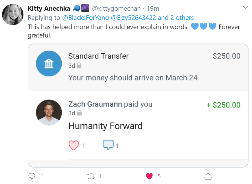 Here are EVEN MORE receipts of  @HumanityForward and  @AndrewYang providing help to Americans in need during the  #CoronaLockdown! Damn I love being  #YangGang!