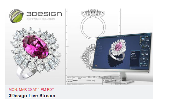 Monday 1PM PDT join David for the <a href="/3DESIGNSoftware/">3DESIGN Software</a>
 #FacebookLive Stream. New way to learn techniques,tips&amp;tricks and follow design tutorials. Free to join.Simply like our #Facebook page.facebook.com/3DESIGNCAD/
#CAD #TRAINING #JEWELRYDESIGN #JEWELRYCAD #DESIGN #3D #3DCAD #3SHAPER